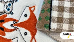 Kinderteppich Tiere creme
