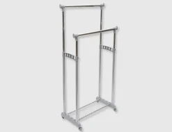 Kleiderwagen Aluminium weiß