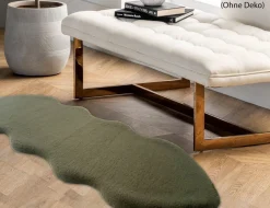 Kunstfellteppich Mia Dunkelgrün