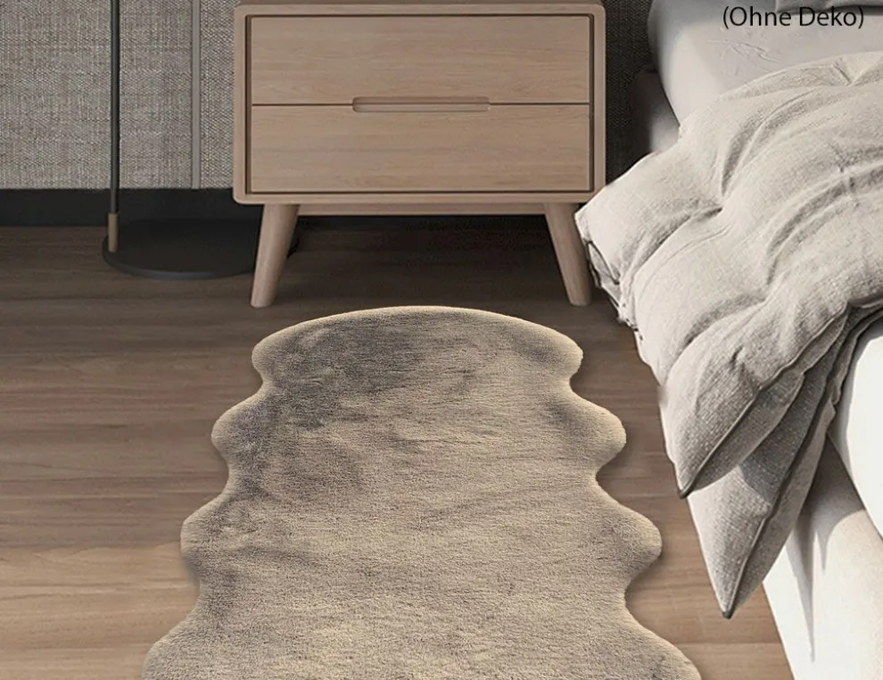 Kunstfellteppich Mia Hellbraun