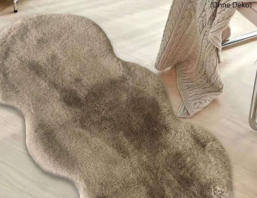Kunstfellteppich Mia Hellbraun