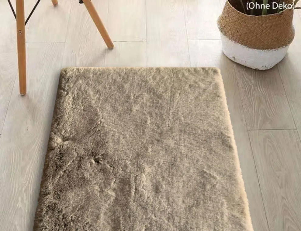 Kunstfellteppich Mia Hellbraun