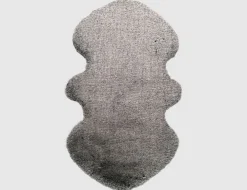 Kunstfellteppich Mia Schwarz, Silber