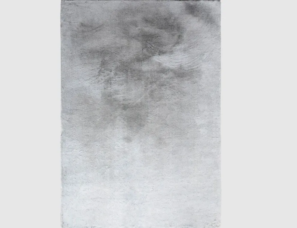 Kunstfellteppich Mia Silber, Schwarz