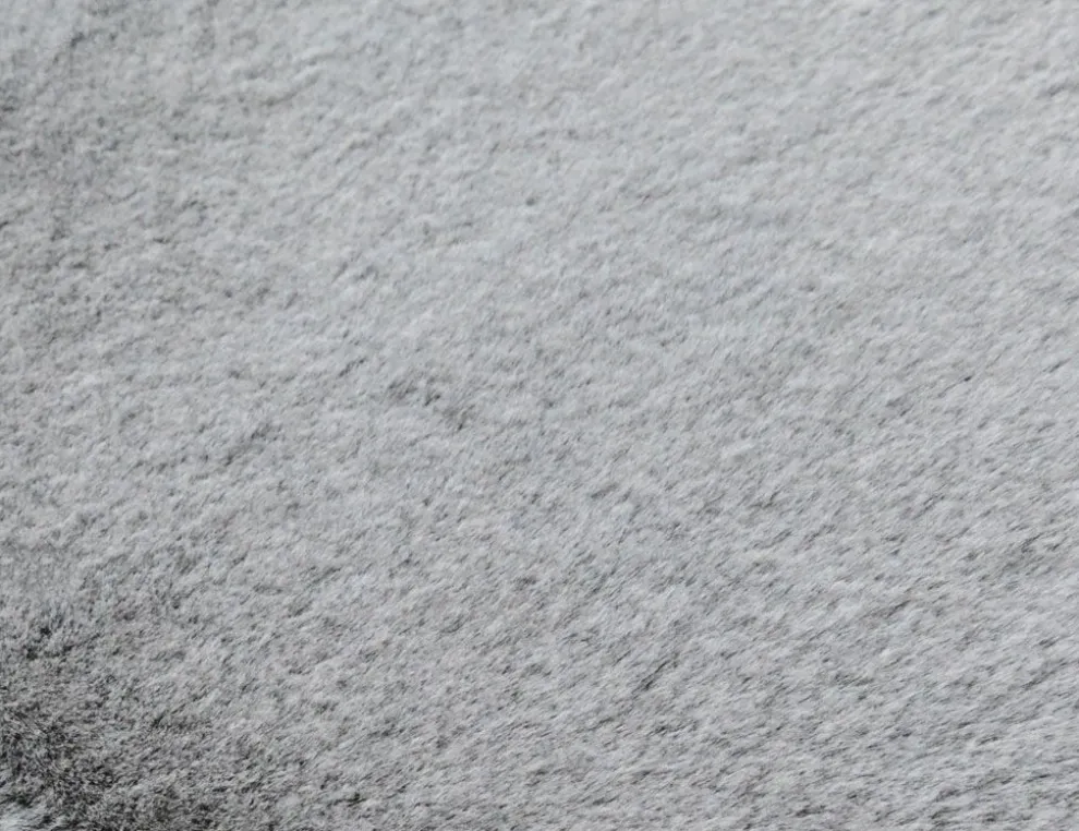 Kunstfellteppich Mia Silber, Schwarz