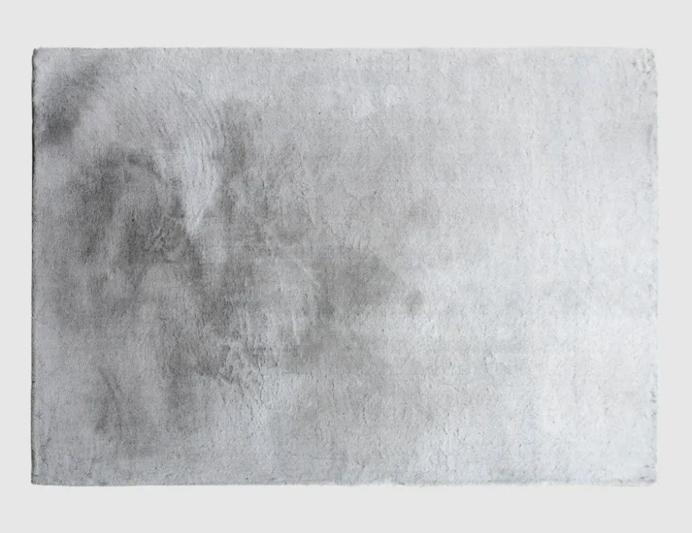 Kunstfellteppich Mia Silber, Schwarz
