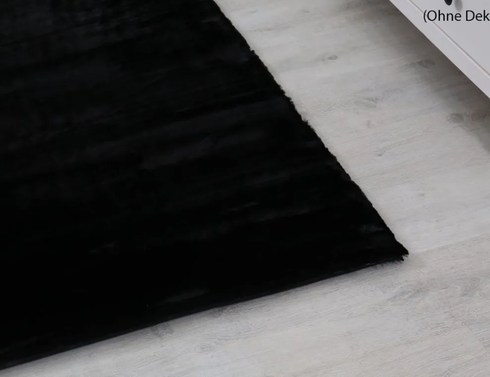 Kunstfellteppich Softy Schwarz