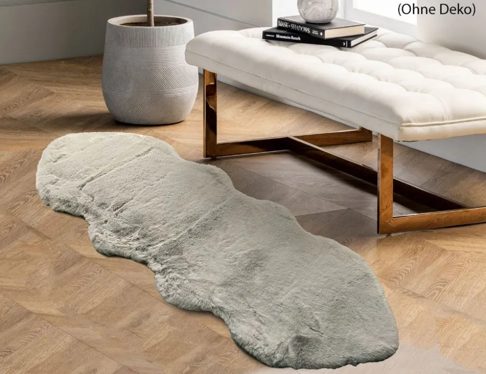 Kunstschaffell Grau 55x160cm