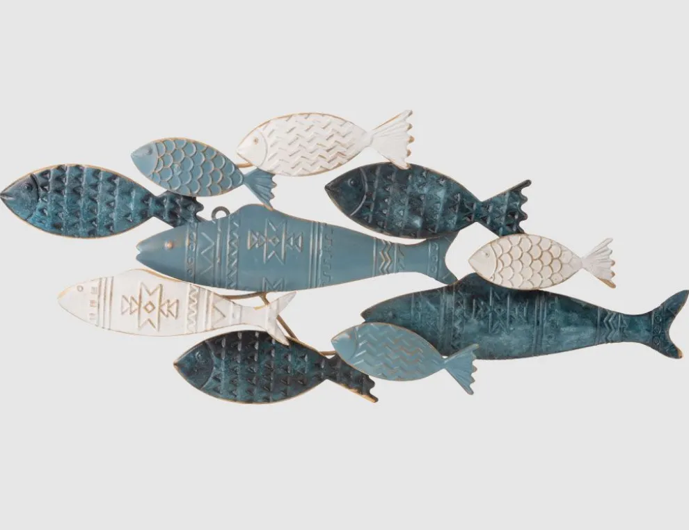 Metallbild Fische 29x74cm