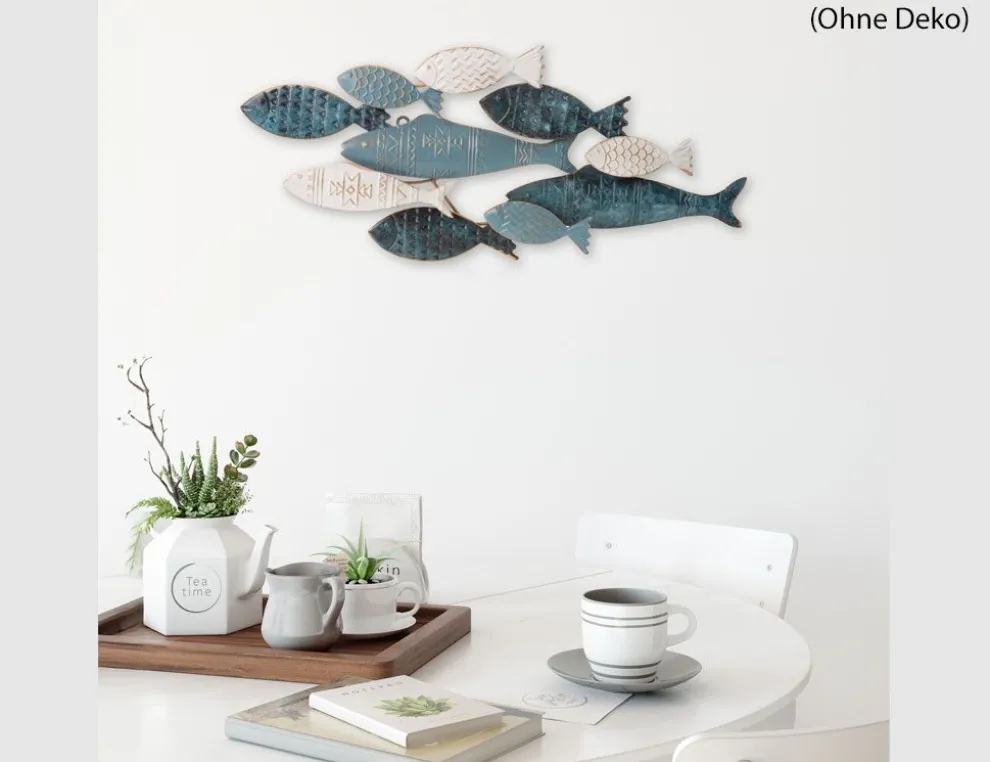 Metallbild Fische 29x74cm
