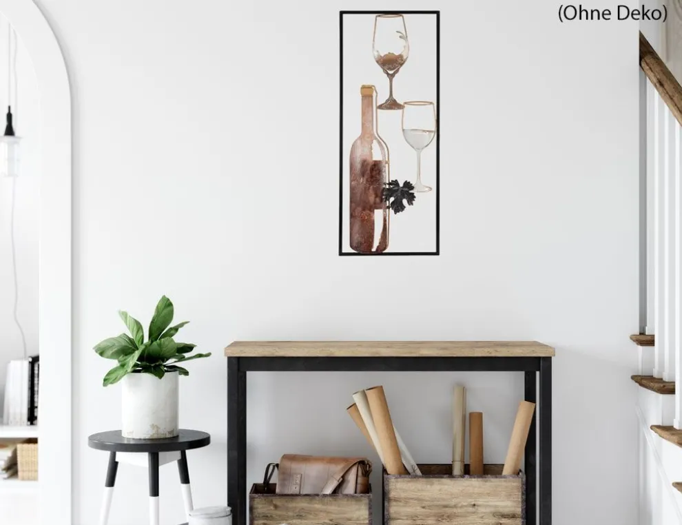 Metallbild Wein 25x61cm