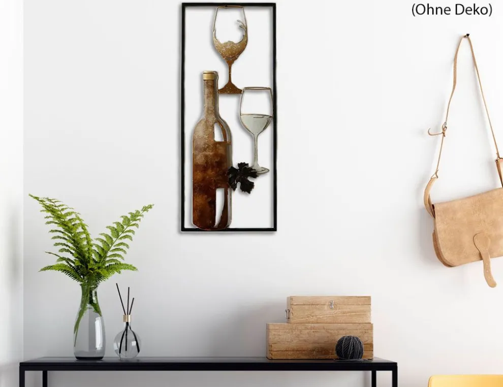 Metallbild Wein 25x61cm