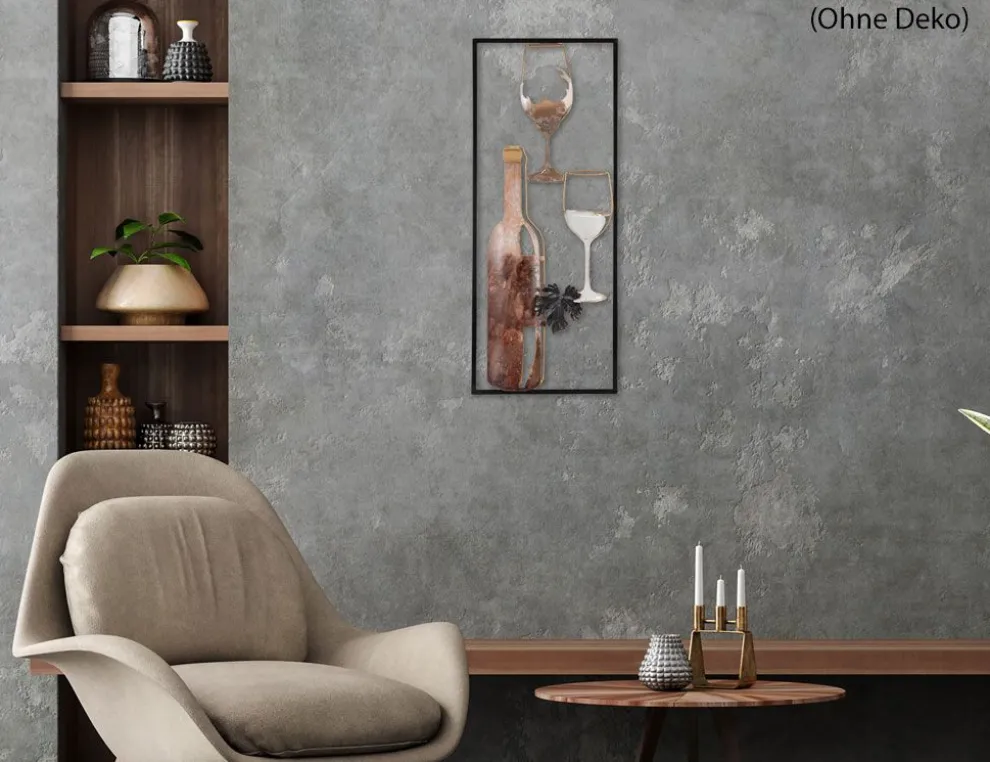 Metallbild Wein 25x61cm