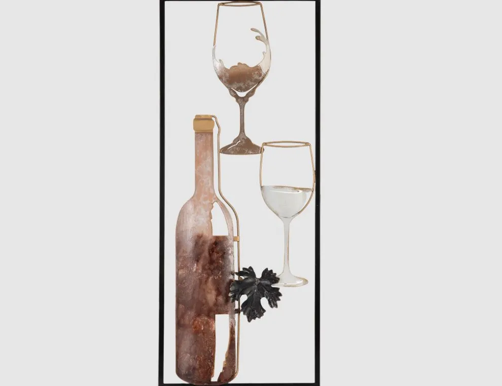 Metallbild Wein 25x61cm