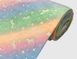 Microfleece Einhorn Bunt