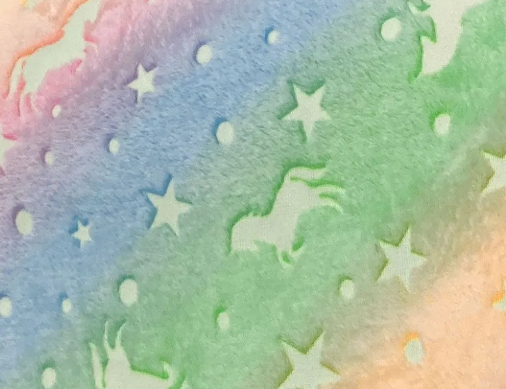 Microfleece Einhorn Bunt