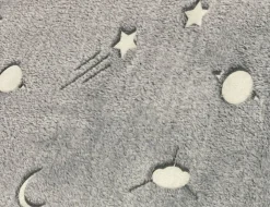 Microfleece Mond, Sterne Grau