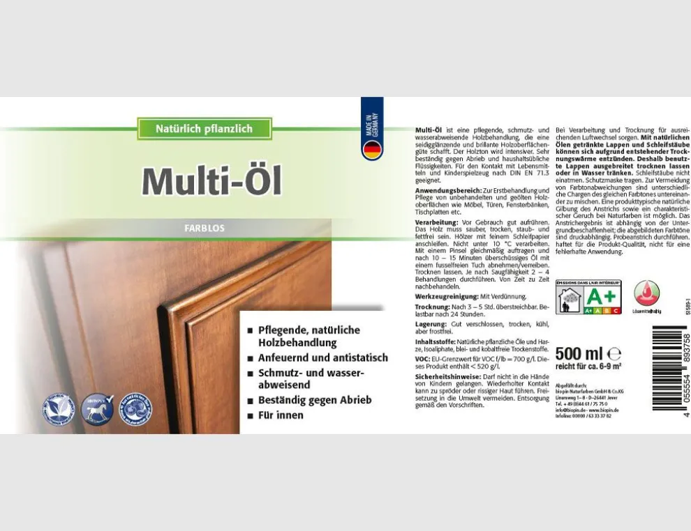 Multi-Öl Farblos 500ml