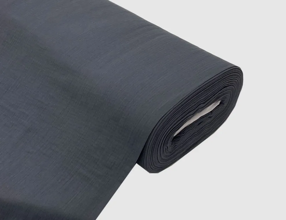 Musselin Double Gauze Anthrazit