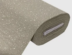 Musselin Double Gauze Punkte Taupe