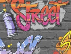 Papiertapete Graffiti Bunt