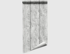 Papiertapete Holz Grau