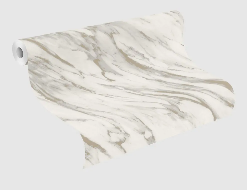 Papiertapete Marmor Grau, Gold