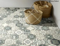 PVC Calypso Tile Blau, Beige