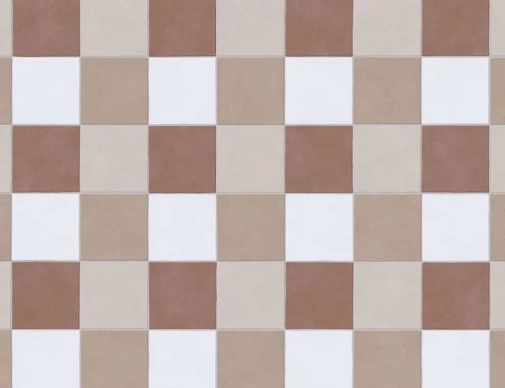 PVC Cupid Tile Beige, Braun 4m