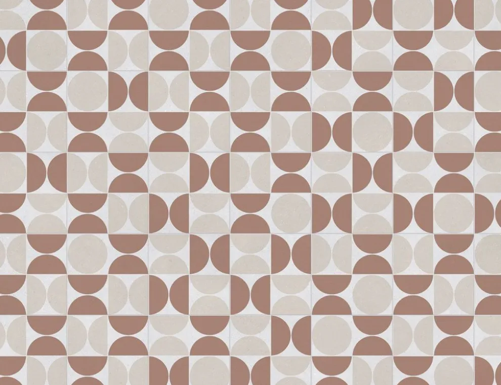 PVC Cupid Tile Beige, Terrakotta 2m