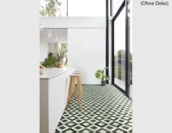 PVC Helios Tile Grün, Weiß 4m