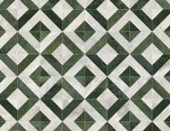 PVC Helios Tile Grün, Weiß 4m