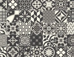 PVC Hermes Tile Anthrazit, Weiß