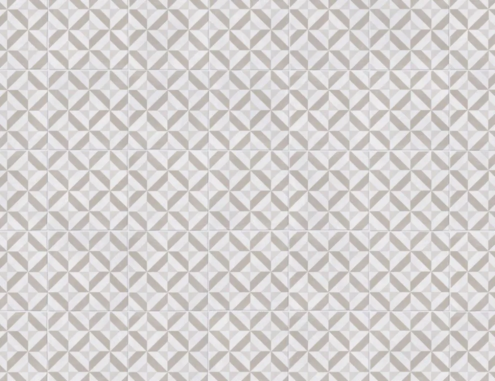 PVC Hermes Tile Weiß, Beige 4m