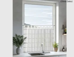 Scheibengardine Faye Weiß, Taupe