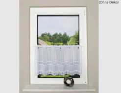 Scheibengardine Macramé weiß