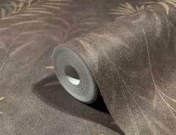 Selbstklebende Vliestapete Blätter Braun