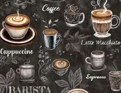 Selbstklebende Vliestapete Kaffee Schwarz
