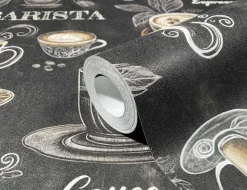 Selbstklebende Vliestapete Kaffee Schwarz