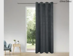 Ösenschal Samt Anthrazit