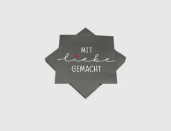 Servietten mit Liebe gemacht Grau