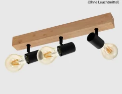 Spotbalken Holz dreiflammig