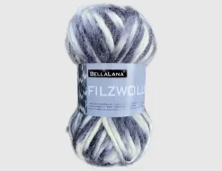 Strickgarn Filz schwarz/grau gemustert