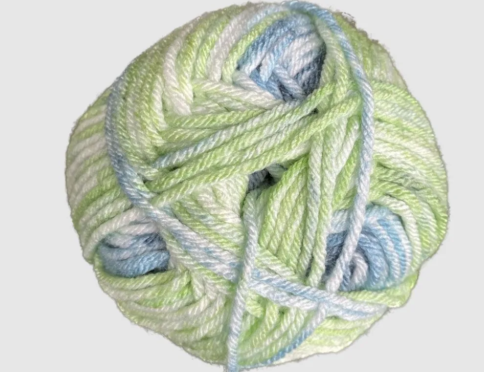 Strickgarn Mirage blau/grün gemustert