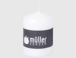 Stumpenkerze Weiß klein