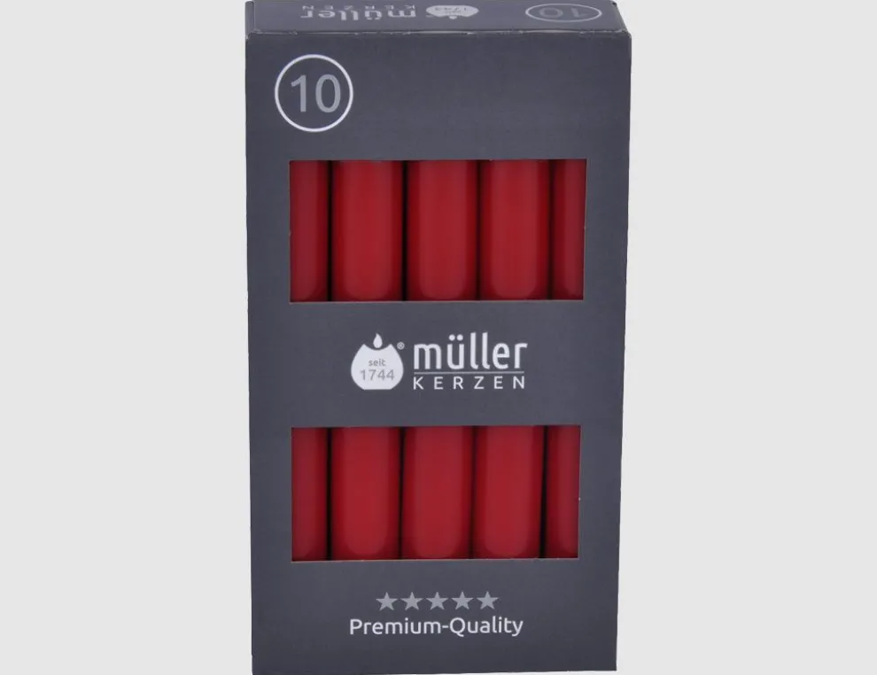 Tafelkerzen Karminrot 10er Pack
