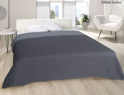 Tagesdecke Wende Uni Grau, Silber