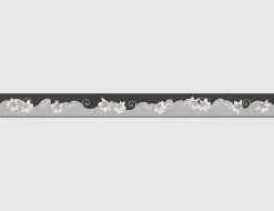 Tapetenborte Vinyl Blume Schwarz