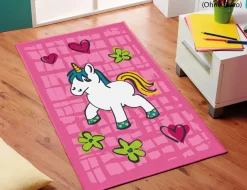 Teppich Einhorn pink