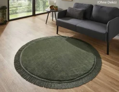 Teppich Lauro Dunkelgrün rund